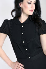 Black Taffy Blouse by Hell Bunny