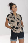 Dominique Button Down Top by Hell Bunny