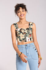 Tropical Leaf Adelaida Crop Top by Hell Bunny