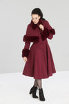 Burgundy Capulet Coat by Hell Bunny