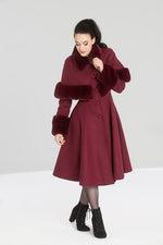 Burgundy Capulet Coat by Hell Bunny