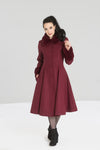 Burgundy Capulet Coat by Hell Bunny