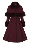 Burgundy Capulet Coat by Hell Bunny