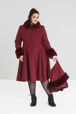Burgundy Capulet Coat by Hell Bunny
