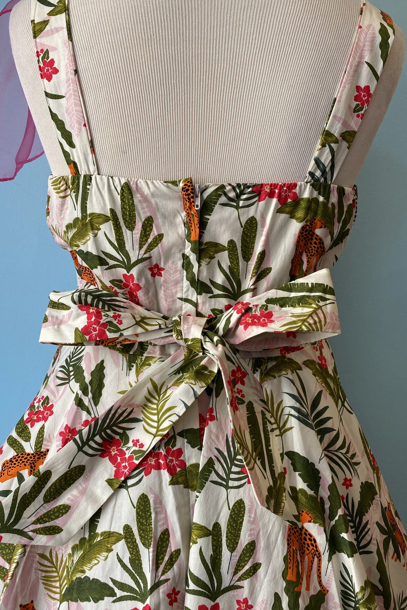 Leopard & Palm Leaf Fold-Over Dress by Eva Rose
