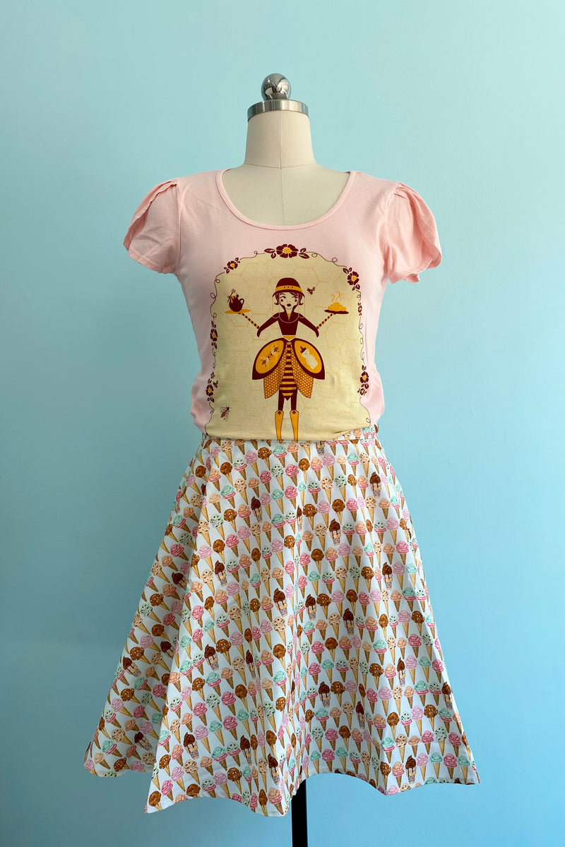Pink Beekeeper Tulip T-Shirt Top by Blue Platypus