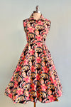 Pink and Orange Floral Shirt Dress by Orchid Bloom