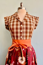 Chocolate Plaid Erika Blouse by Heart of Haute