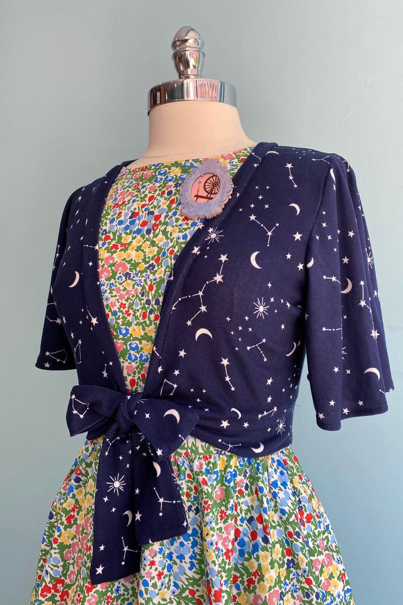 Navy Constellations Flutter Sweet Sweater by Heart of Haute