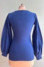 Royal Blue Bishop Sleeve Grace Top by Heart of Haute