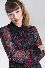 Final Sale Perry Black Heart Mini Dress by Hell Bunny