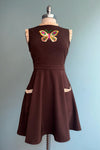 Brown Dress with Embroidered Butterfly Bodice