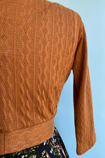 Caramel Cableknit Sweet Sweater by Heart of Haute