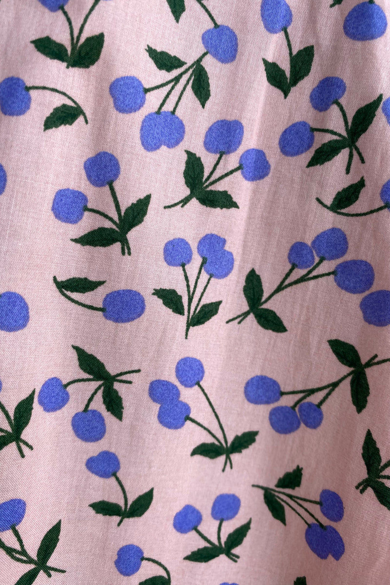 Pink and Purple Cherry Print Full Skirt by Tulip B.