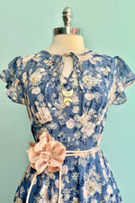 Floral Eyelet Chiffon Flutter Sleeve Dress by Voodoo Vixen