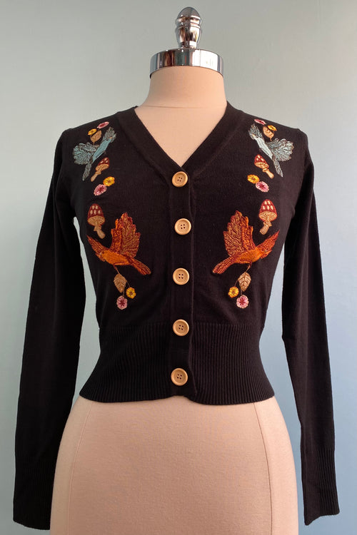 Black Ginny Woodland Cardigan by Voodoo Vixen