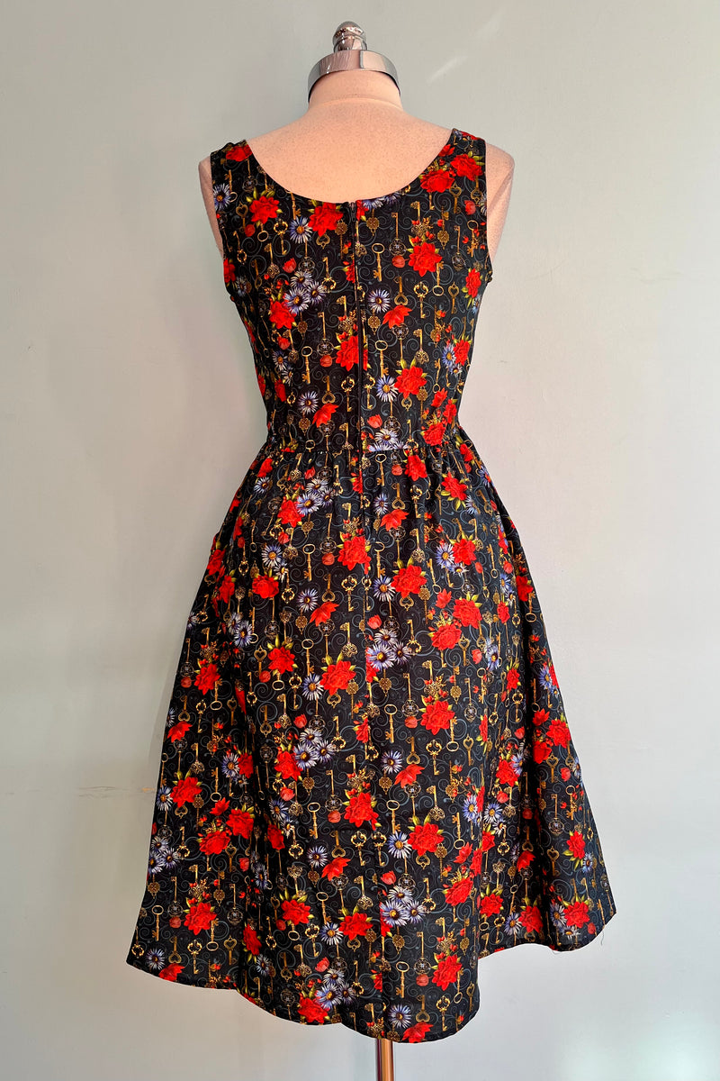 Keys Fit and Flare Dress in Navy by Retrolicious