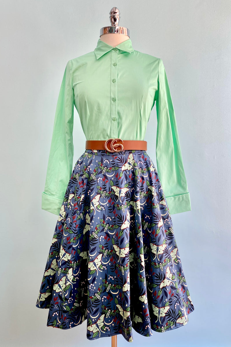Final Sale Mint Basic Button Down Top