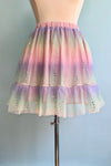 Rainbow Tulle and Flower Sequin Skirt