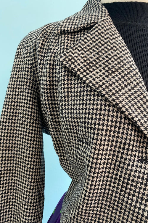 Black and White Houndstooth Wool Jacket by Timeless London