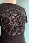 Zodiac Wheel T-Shirt in Black by Rocketship Dreams