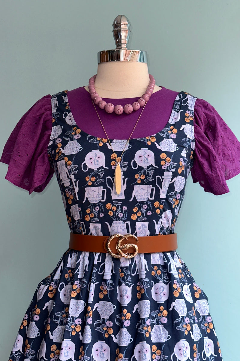 Teapots Fit & Flare Dress by Retrolicious