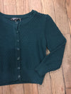 Peacock Puff Sleeve Cropped Cardigan