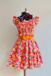Final Sale Pink and Orange Floral Smocked Mini Dress