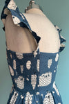 Fruity Ruffle Strap Midi Dress in Blue by Mata Traders
