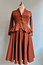 Rust Dot Circle Skirt by Heart of Haute