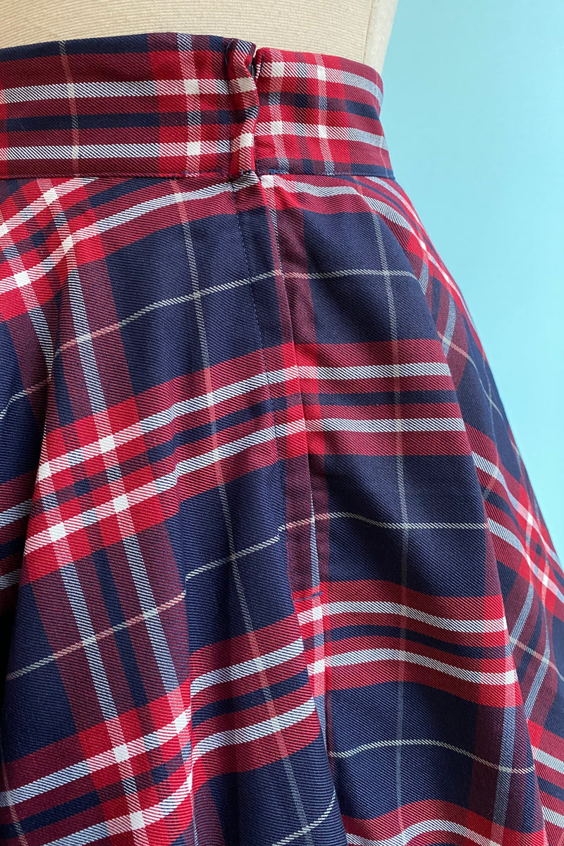 Plaid circle skater skirt hot sale
