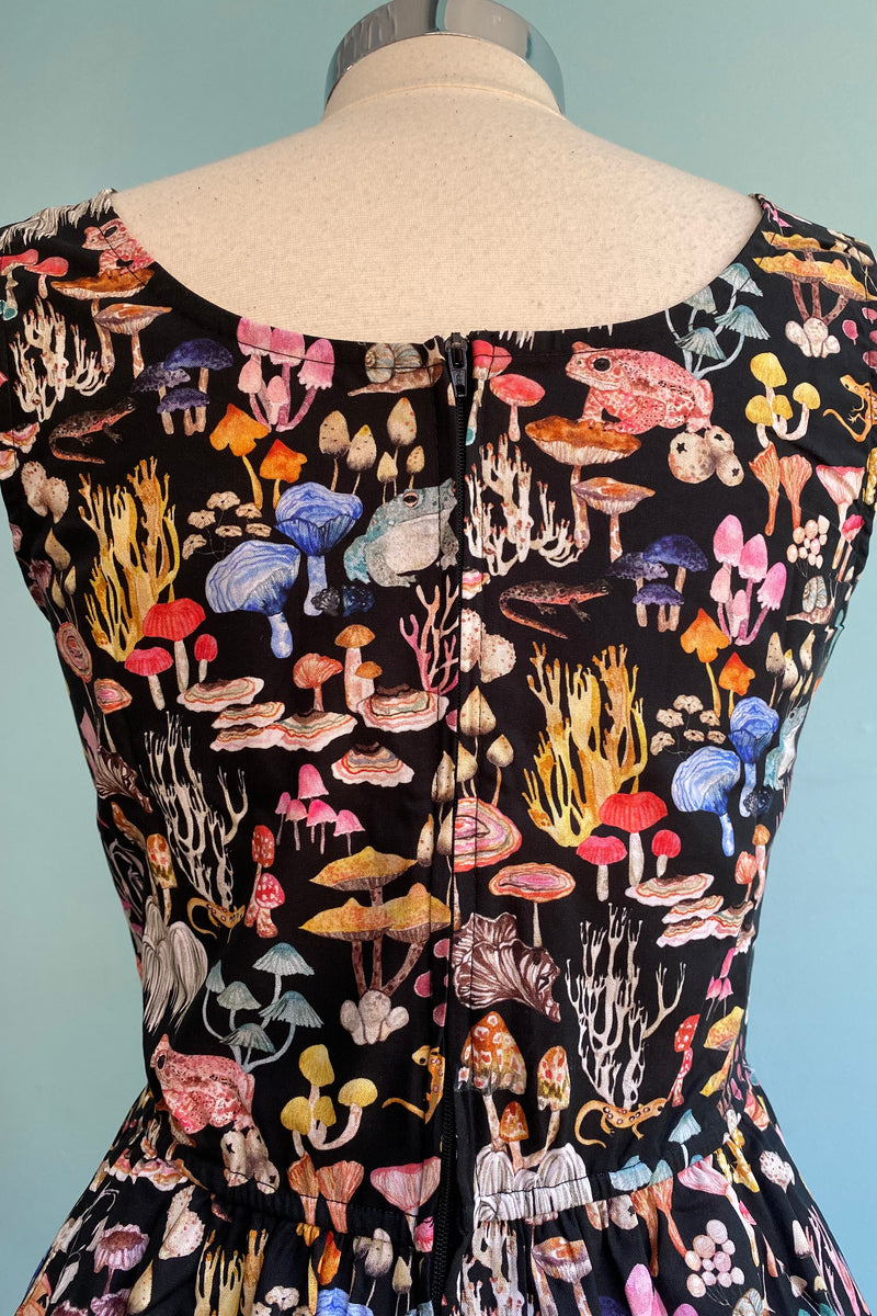 Frogs and Toadstool Fit & Flare Dress by Retrolicious