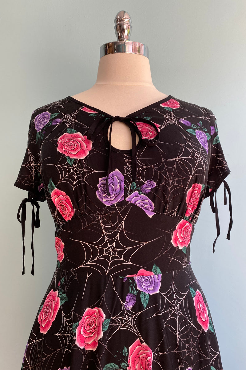 Eloise Rose Web Mid Dress by Hell Bunny