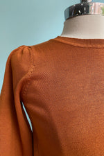 Caramel Fine Knit Sweater with Puff Sleeves by Compania Fantastica