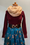 Burgundy Long Sleeve Knit Sweater