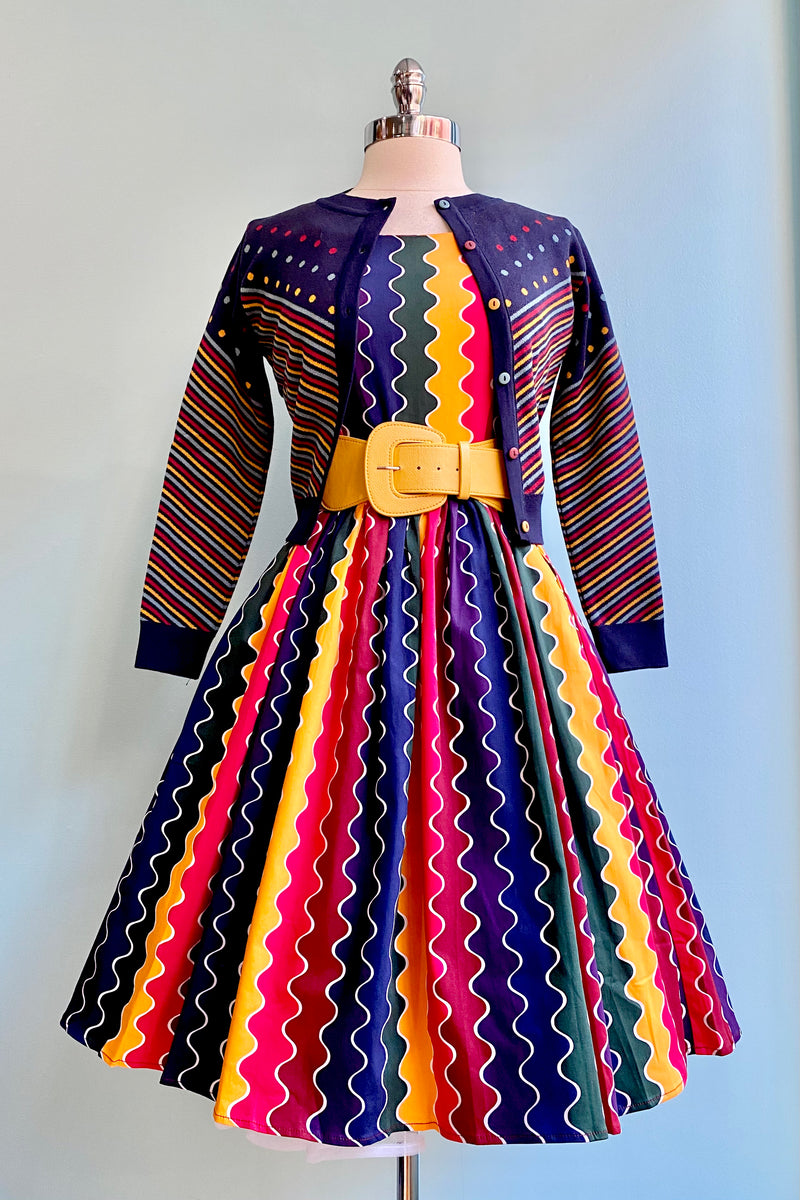 Final Sale Rainbow Wave Amber-Lea Dress by Collectif