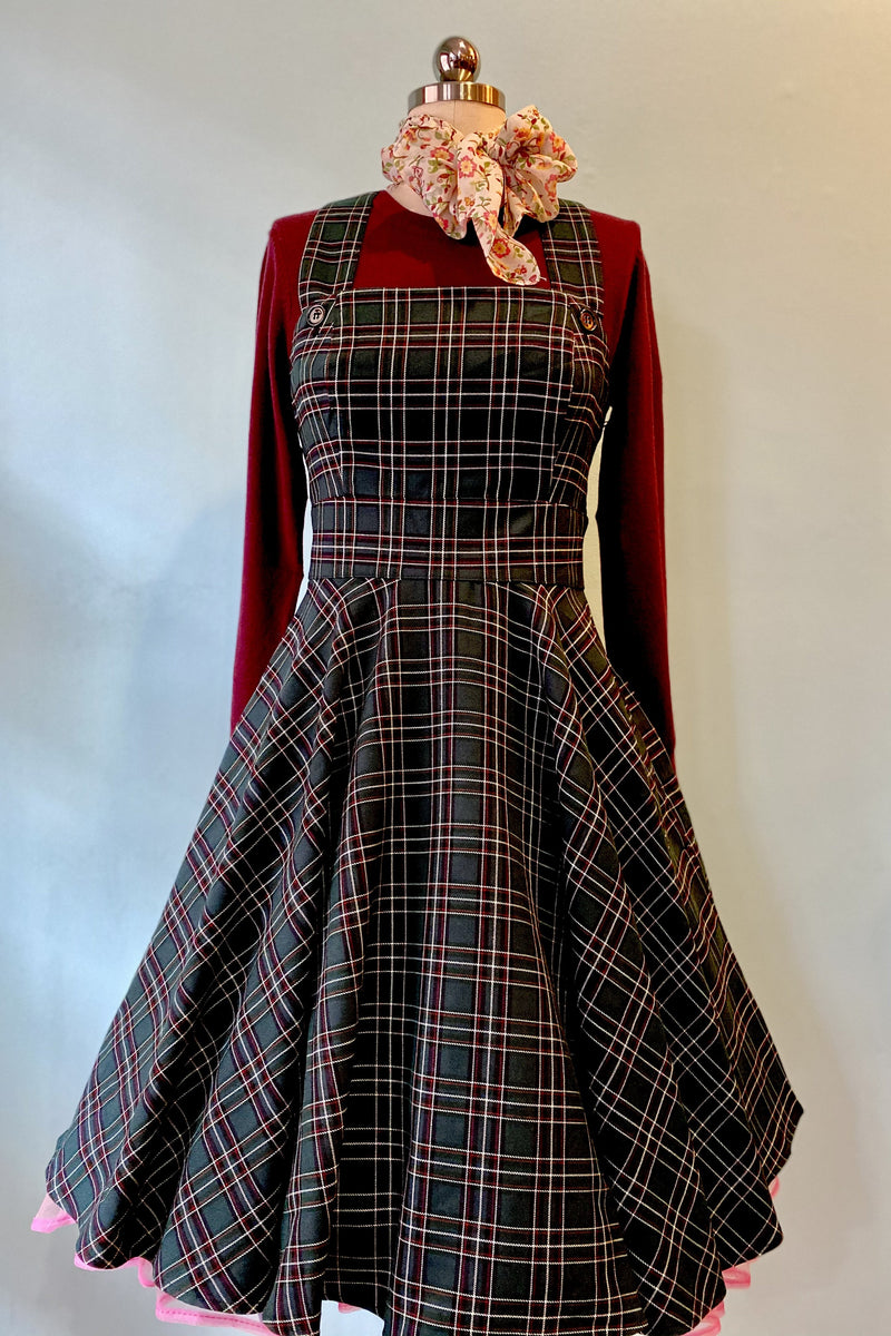 Green Plaid Peebles Pinafore Dress by Hell Bunny – Modern Millie
