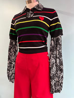 Heart Button High-Waisted Pants in Red by Voodoo Vixen