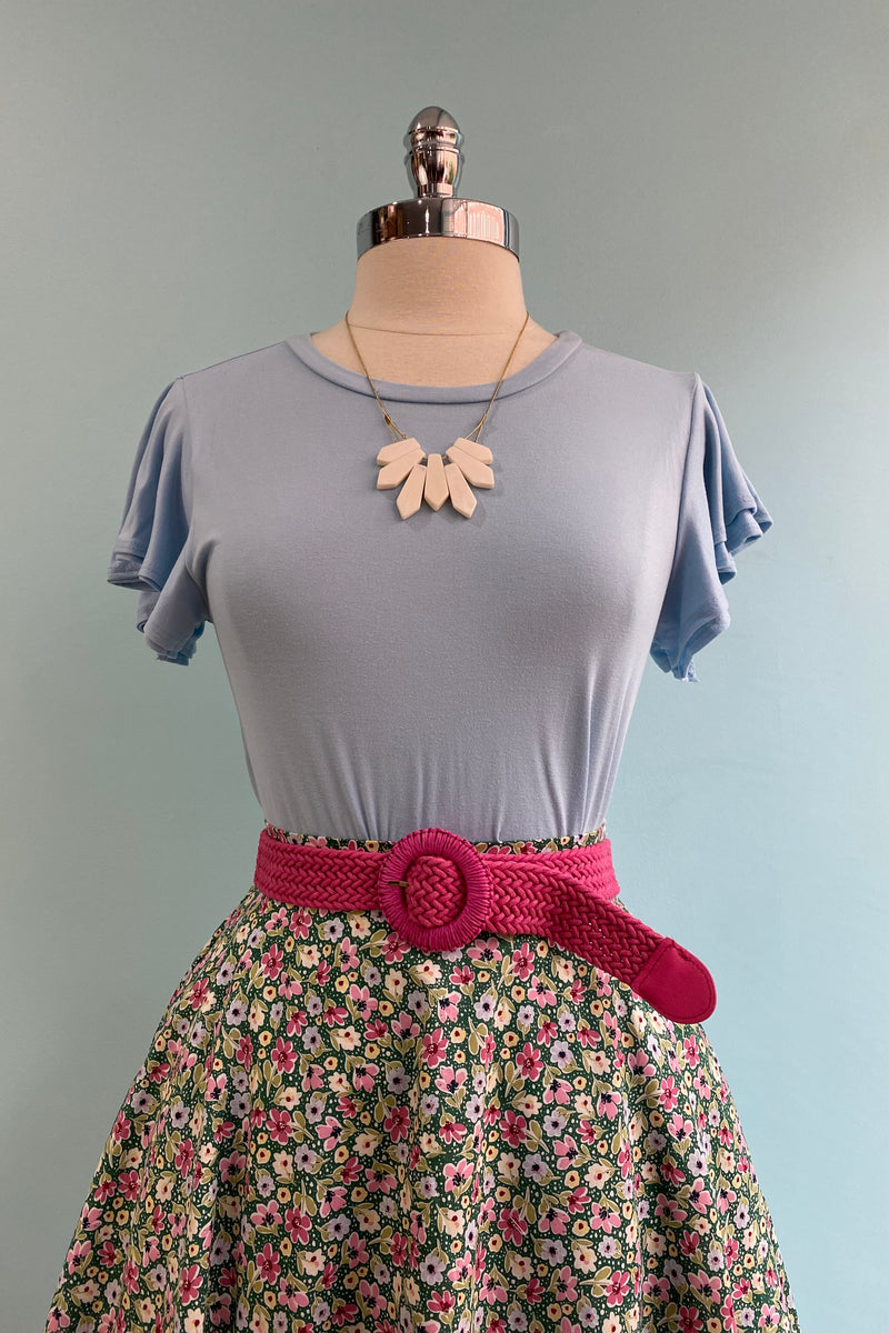 Light Blue Flutter Sleeve All Purpose Top
