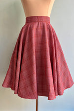 Brick and Mustard Plaid Circle Skirt by Heart of Haute