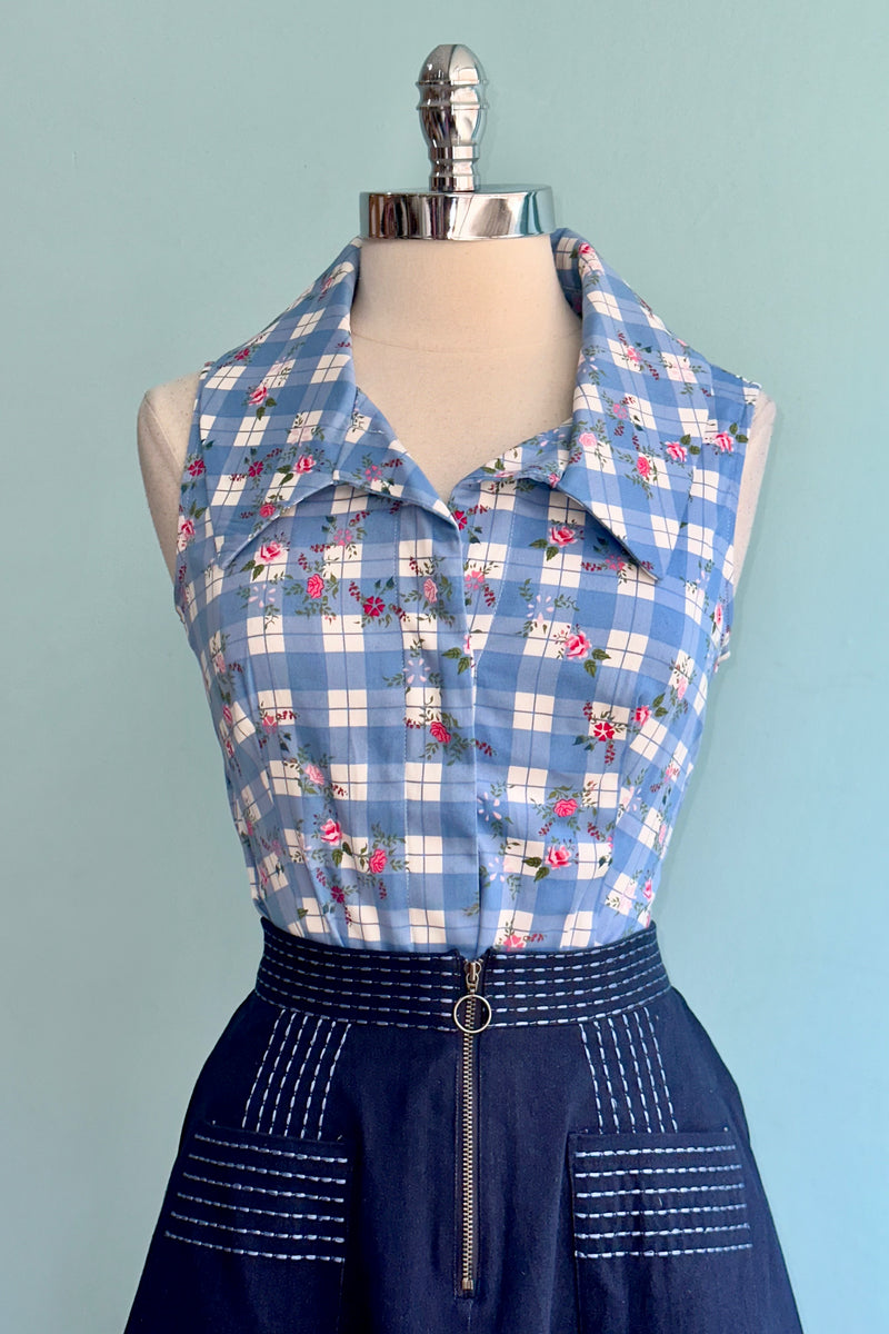 Denim Blue Patch Pocket Skirt