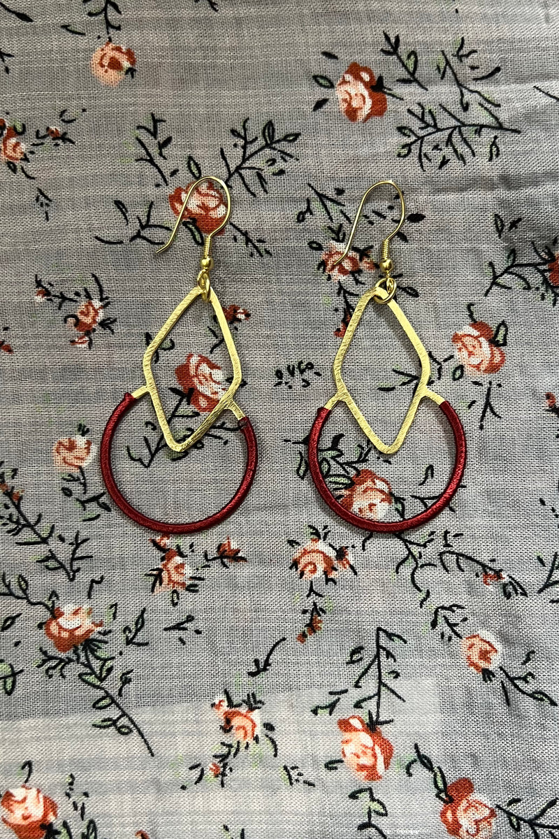 Brass and Rust Earrings by Mata Traders