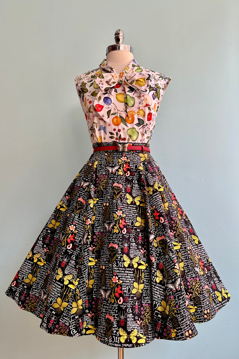 Fruit and Butterflies Bow Top by Retrolicious