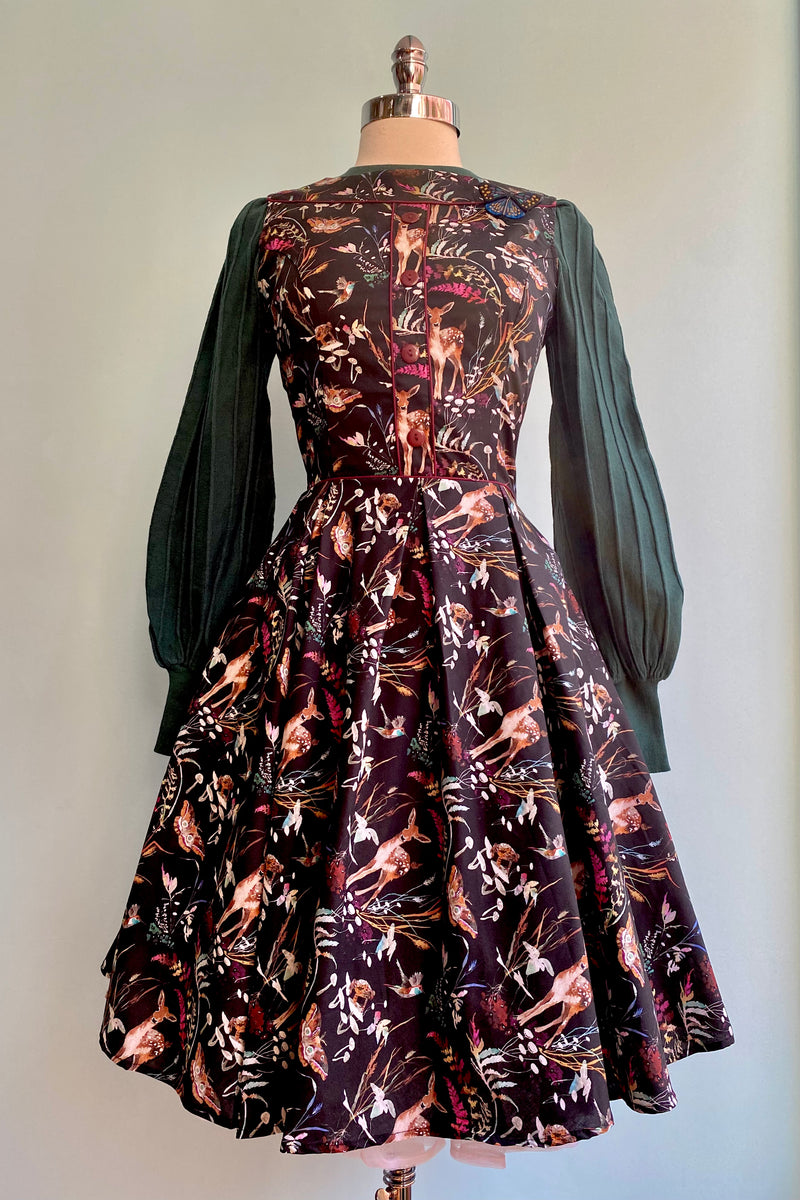 Deer Print Elizabeth Dress by Retrolicious