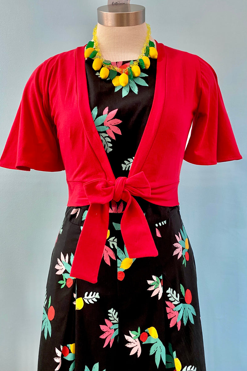 Final Sale Simone Jumpsuit in Black Summer Fruits by Emily and Fin