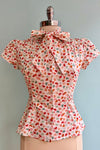 Conversation Hearts Estelle Tie-Neck Blouse by Heart of Haute