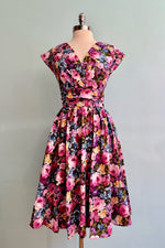 Vintage Floral Greta Dress in Pink by Retrolicious