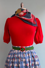 Red Short Sleeve Knit Pullover Sweater by Tulip B.