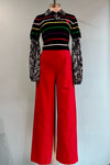 Heart Button High-Waisted Pants in Red by Voodoo Vixen