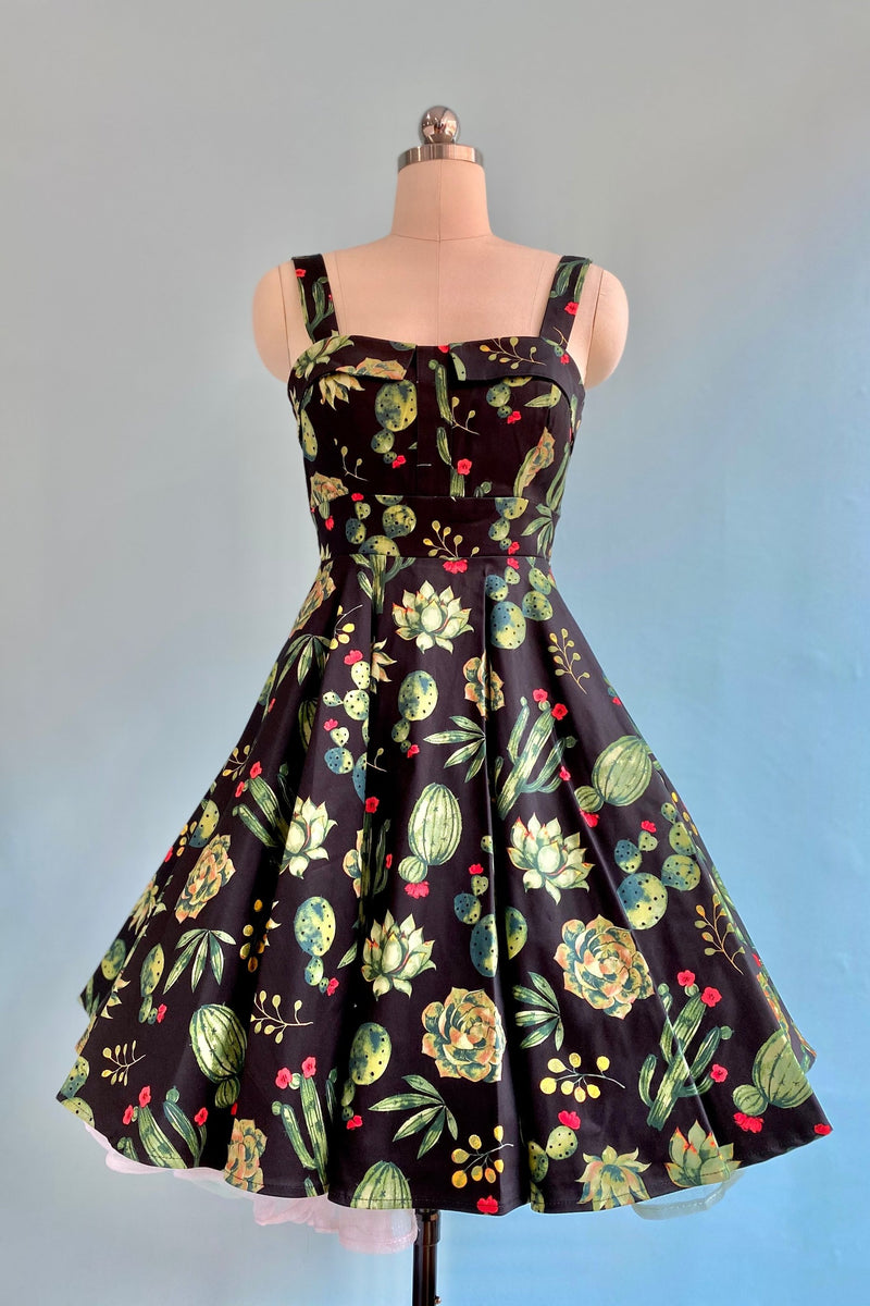 Black Cactus Fold-Over Dress by Eva Rose